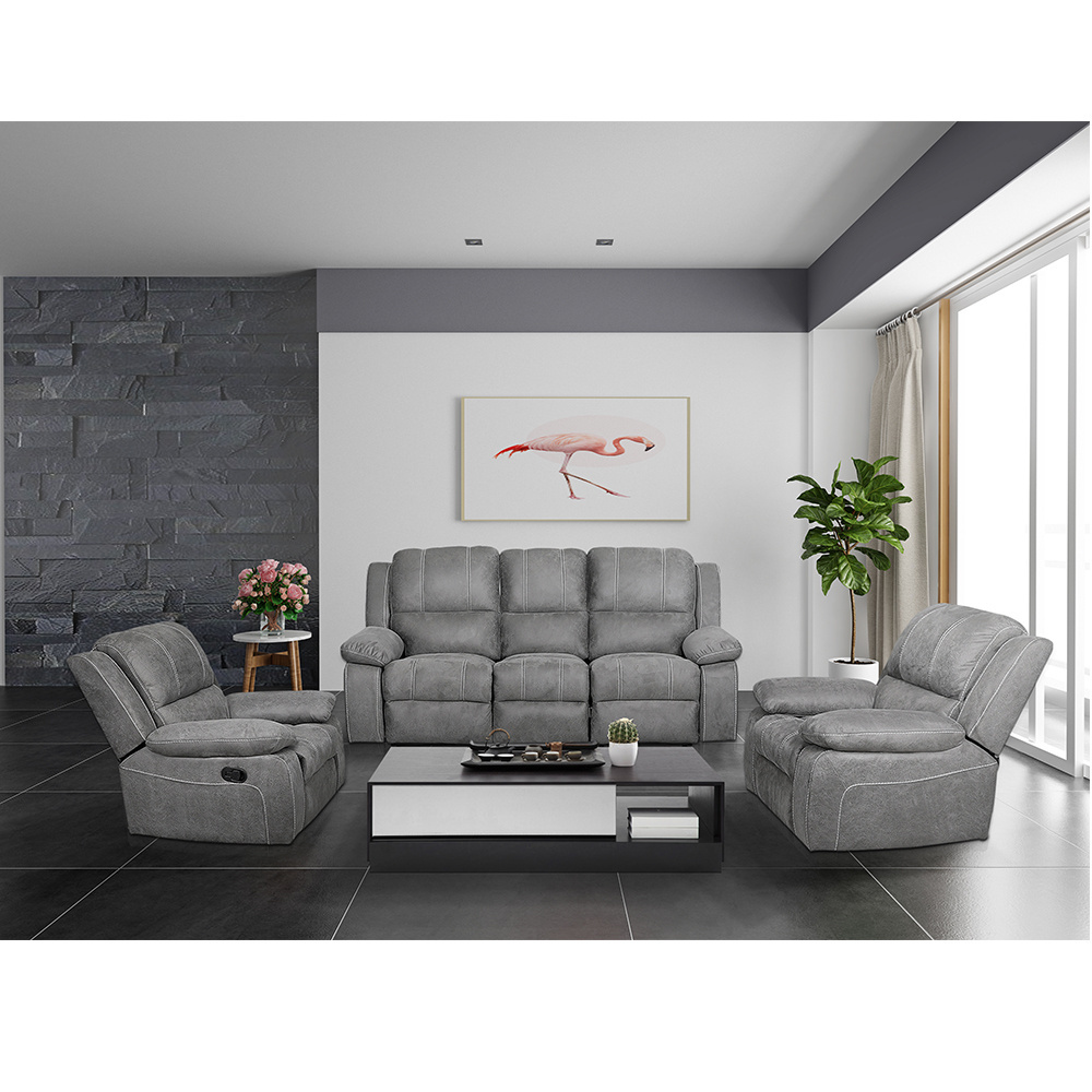 Modern style 6 seaters recliner sofa living room fabric/leather reclining theater sofa sets furniture