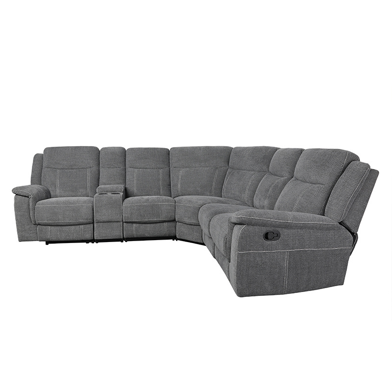 High quality luxury recliner sectional sofa living room furniture modern L shape 5 seater recliner sofa set