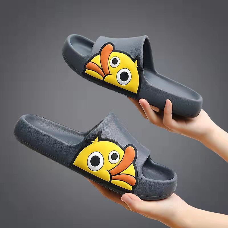 Women Men Slippers Summer Beach Slides Candy Sandals EVA Cartoon Duck Thick Soled Ladies Boys Couples Bathroom Shoes Slippers