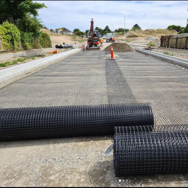 Heavy Duty Industrial Road Rigid Fabric PP biaxial geogrid 20kn 30kn m Plastic welded geogrid plastic biaxial geogrid