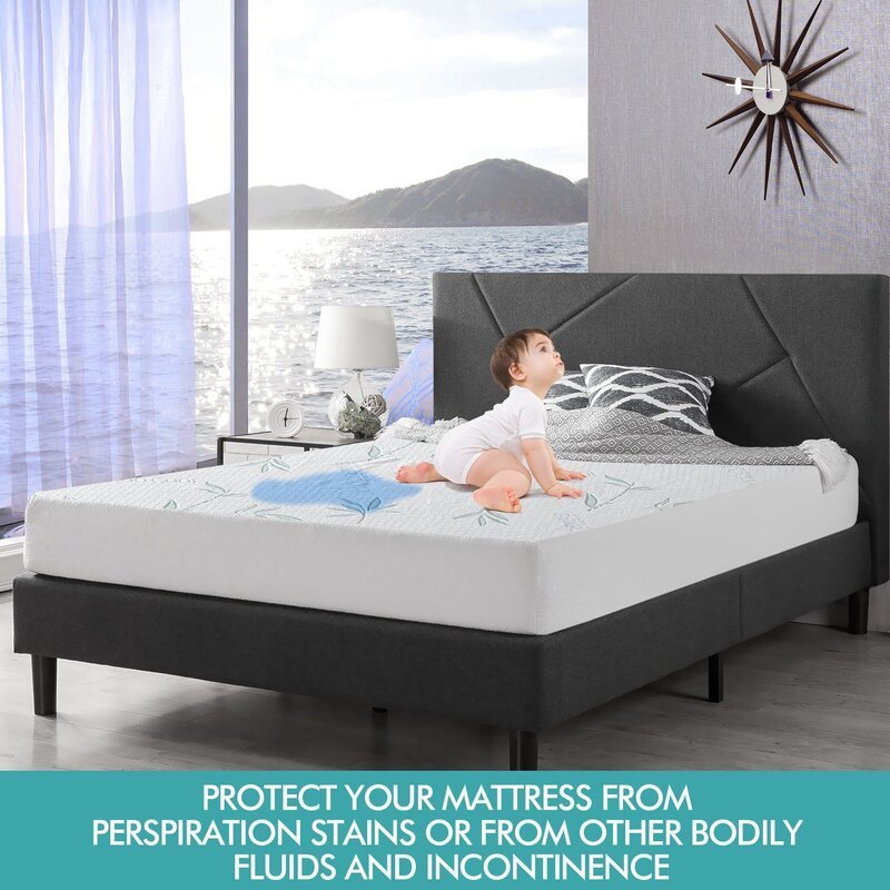 Fitted Waterproof Mattress Protector with Breathable Bamboo Fibre Cover King Size