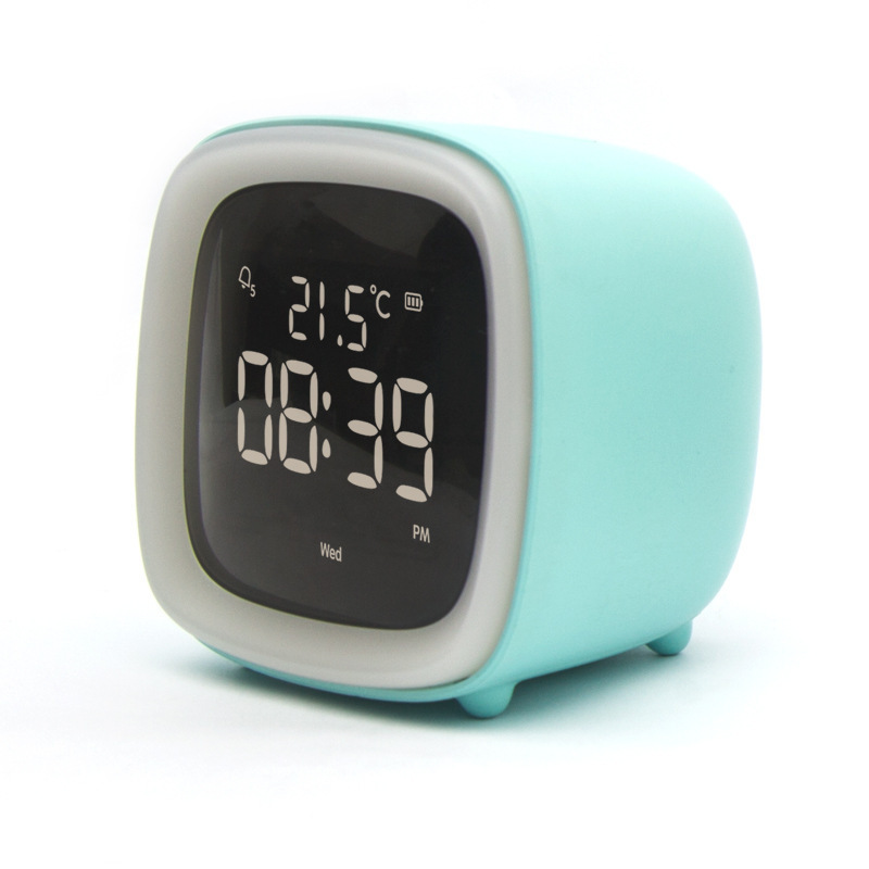 LCD Digital Intelligent Cute Pet Alarm Clock Touch Motion Sensor Switch Atmosphere Chargeable Light Led Silicone Night Light