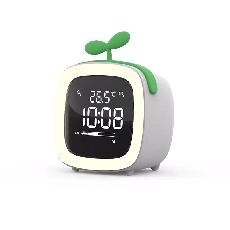 LCD Digital Intelligent Cute Pet Alarm Clock Touch Motion Sensor Switch Atmosphere Chargeable Light Led Silicone Night Light