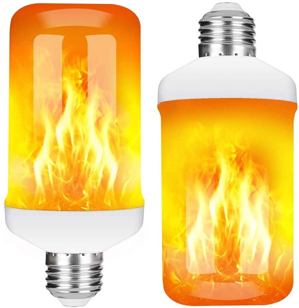 LED Flame Effect Fire Light Bulb Upgraded 4 Modes Flickering Halloween Decorations Lights E27 Base Flame Bulb