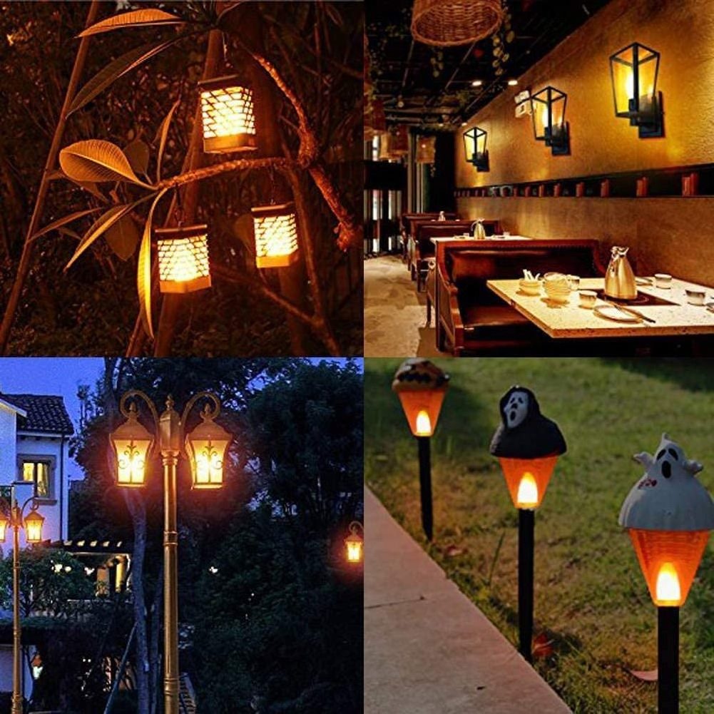 LED Flame Effect Fire Light Bulb Upgraded 4 Modes Flickering Halloween Decorations Lights E27 Base Flame Bulb