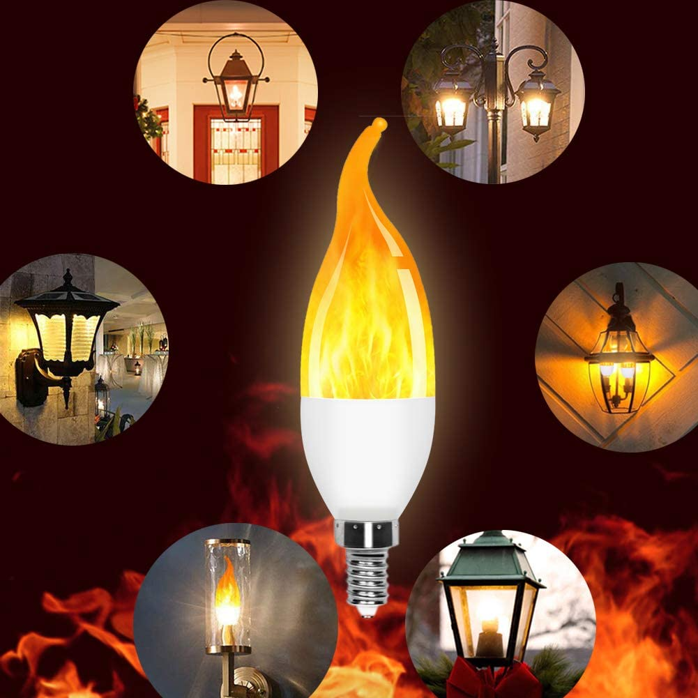 C35 LED candle lamp flame bulb Candle flame 3W tip chandelier bulb Christmas holiday party home decoration flame lamp