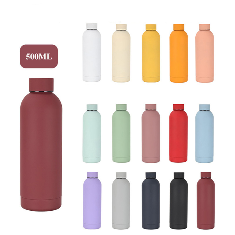 Factory Customized Vacuum Insulated Thermal Drink Bottle Black Double Wall Stainless Steel Water Bottle With Custom Logo