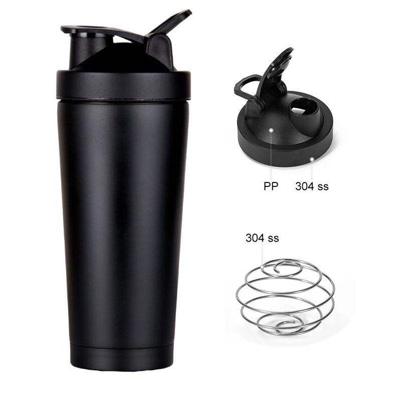 Factory Custom Logo 304 Stainless Steel Insulated Gym Vacuum Protein Metal Shaker Water Bottle