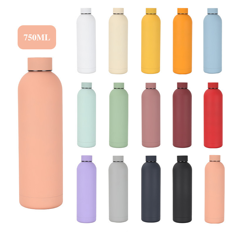 Factory Customized Vacuum Insulated Thermal Drink Bottle Black Double Wall Stainless Steel Water Bottle With Custom Logo