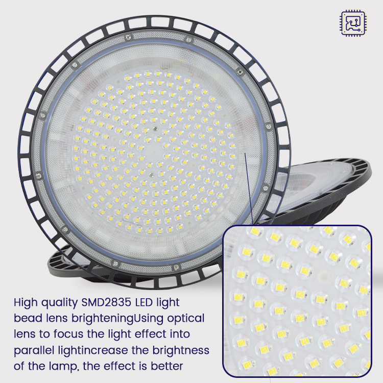 100W 150W 200W 240W Led Hightbay Light Dimming Ufo High Bay Lights With Reflector