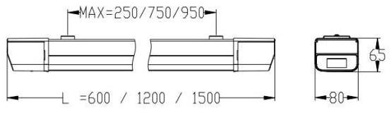 LED Linear Vapor Tight Fixtures Emergency 4ft IP65 Waterproof LED Lighting Fixture for Parking lot