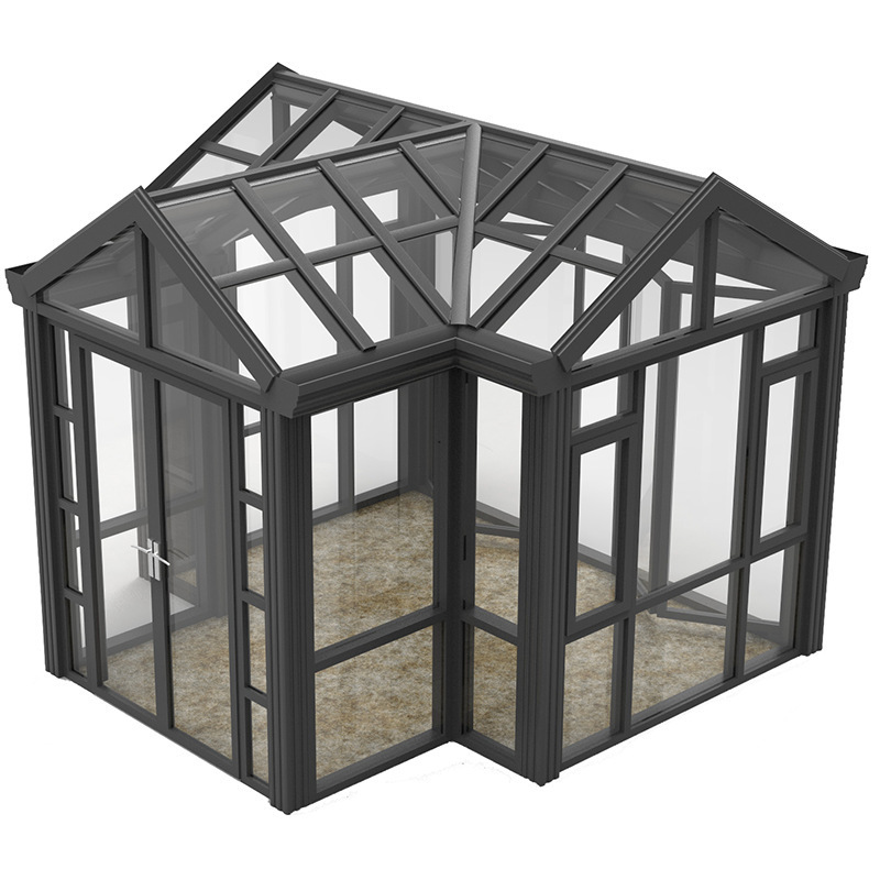 New Product prefabricated aluminium frame glass veranda sunroom Four Season Glass Sunroom