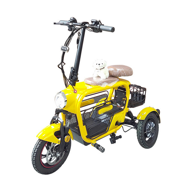 Parent-child electric bicycle mother baby bike ladies 12 inch kids city lithium 48V 250W  power folding 3 wheel electric scooter