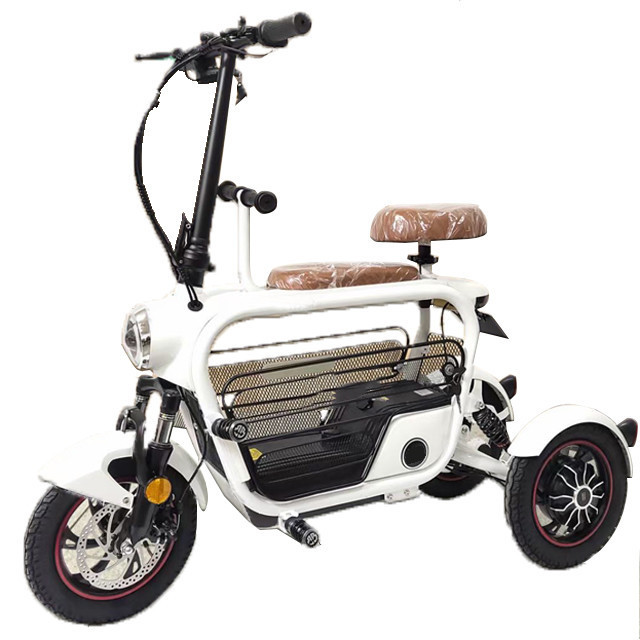 Parent-child electric bicycle mother baby bike ladies 12 inch kids city lithium 48V 250W  power folding 3 wheel electric scooter