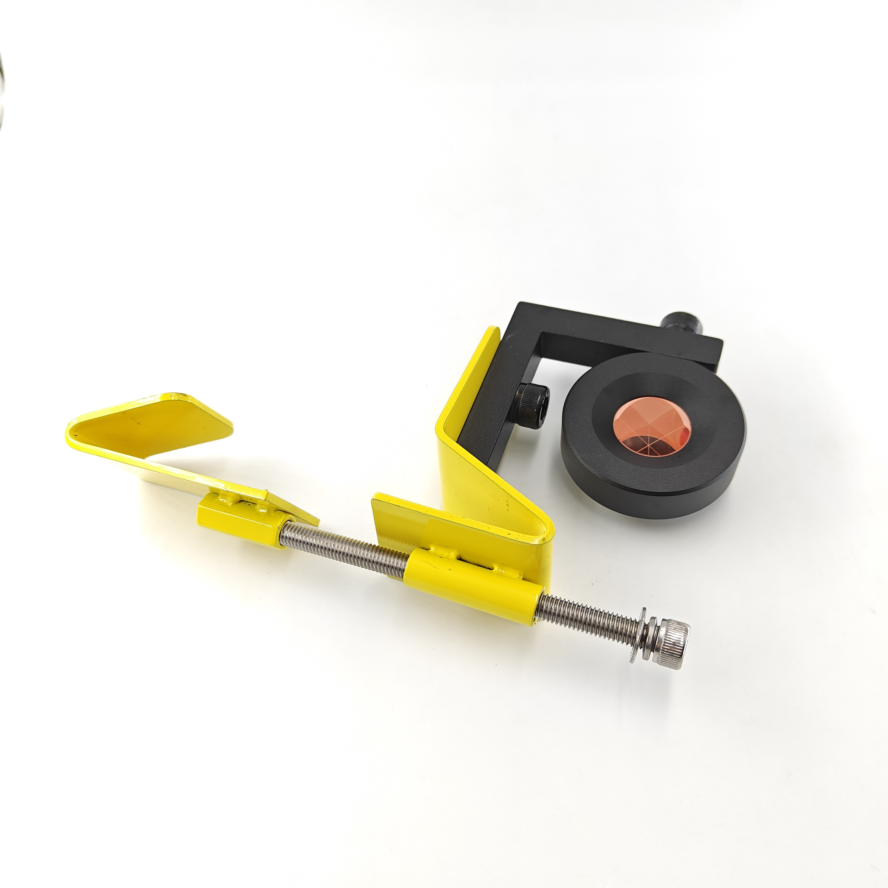 Commander Survey Yellow Stainless Steel Rail Clip Single Sided With ADS104 L-bar Prism Optical Mini Prism