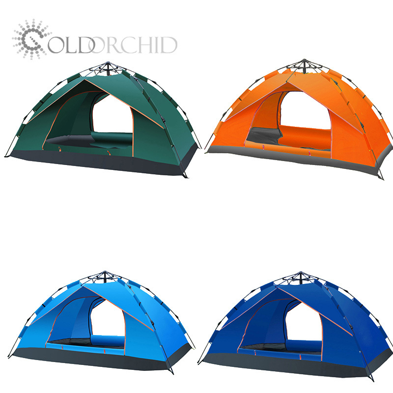 Outdoor waterproof 210D oxford automatic open 4 person camping tents