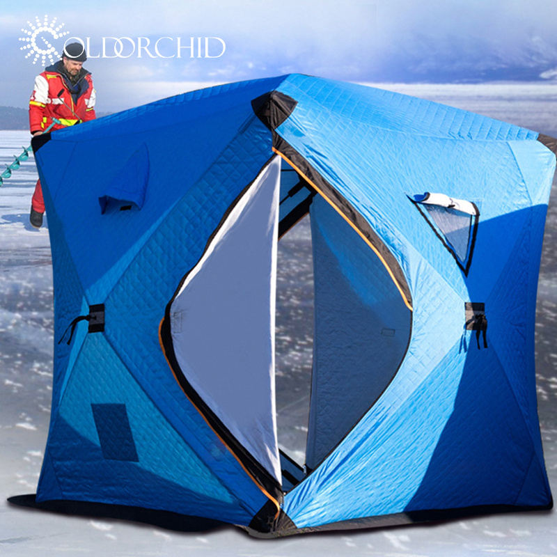 OEM custom Camping Outdoor Fishing cube Winter cotton Tent sauna keep warm ice Fishing Tents