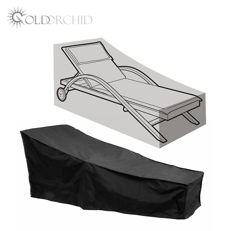 Outdoor beach black 210D oxford waterproof folding deck chair cover