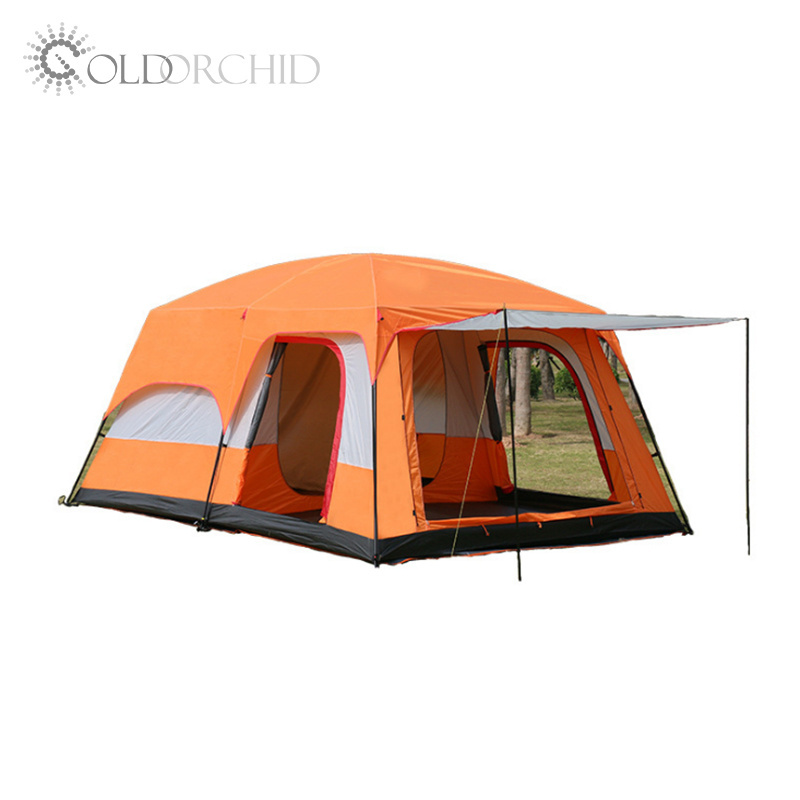 Outdoor tent camping rainproof villa double deck two room one hall  tent sun proof camping tent