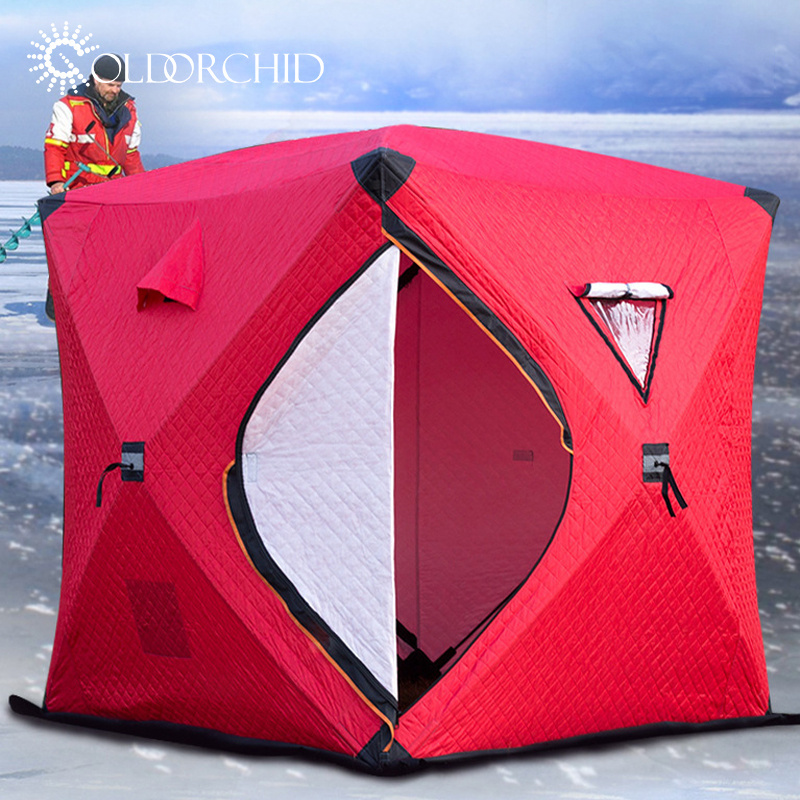 OEM custom Camping Outdoor Fishing cube Winter cotton Tent sauna keep warm ice Fishing Tents