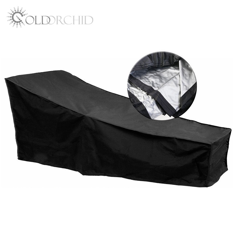 Outdoor beach black 210D oxford waterproof folding deck chair cover