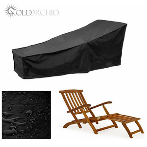 Outdoor beach black 210D oxford waterproof folding deck chair cover