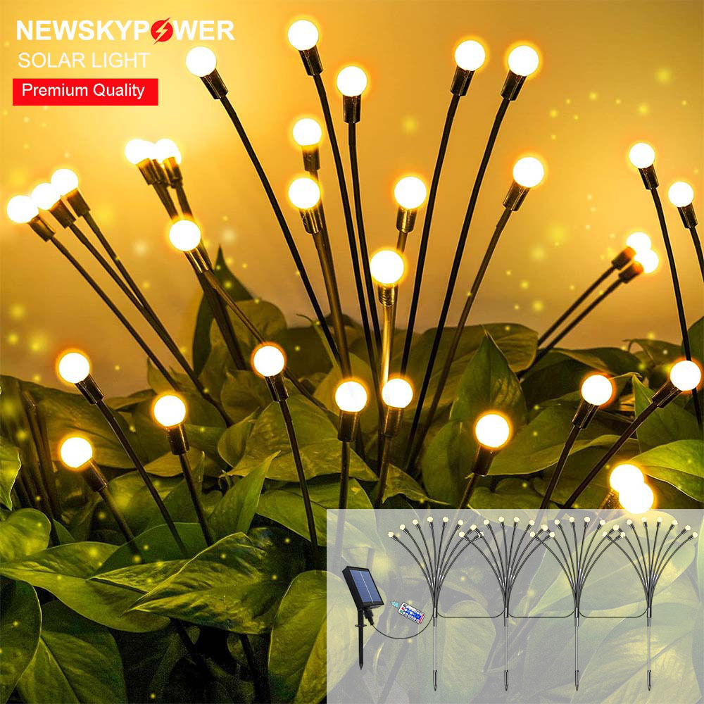 Hot Sale Light Powered Firefly Lamp Starburst Solar LED Garden Waterproof RGB Light Christmas Home Outdoor Park Decor