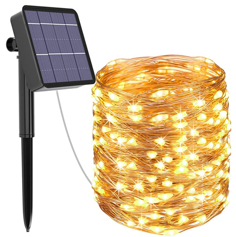 Outdoor IP65 Waterproof 50 LED Solar String Lights Double Modes Solar Powered Fairy String Lights for Christmas Halloween