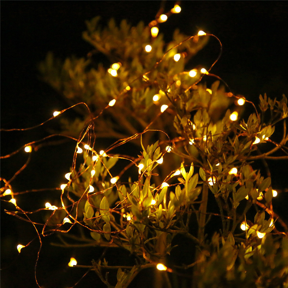 Outdoor IP65 Waterproof 50 LED Solar String Lights Double Modes Solar Powered Fairy String Lights for Christmas Halloween