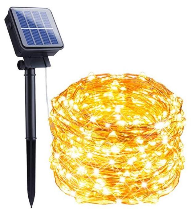 Outdoor IP65 Waterproof 50 LED Solar String Lights Double Modes Solar Powered Fairy String Lights for Christmas Halloween