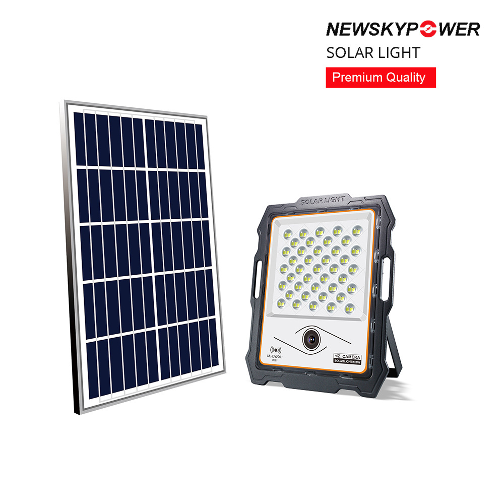 Wholesale Price Auto 5 Work Modes Solar Outdoor Led Flood Light 1080P Camera 200W Security Light Waterproof IP67 For Warehouse