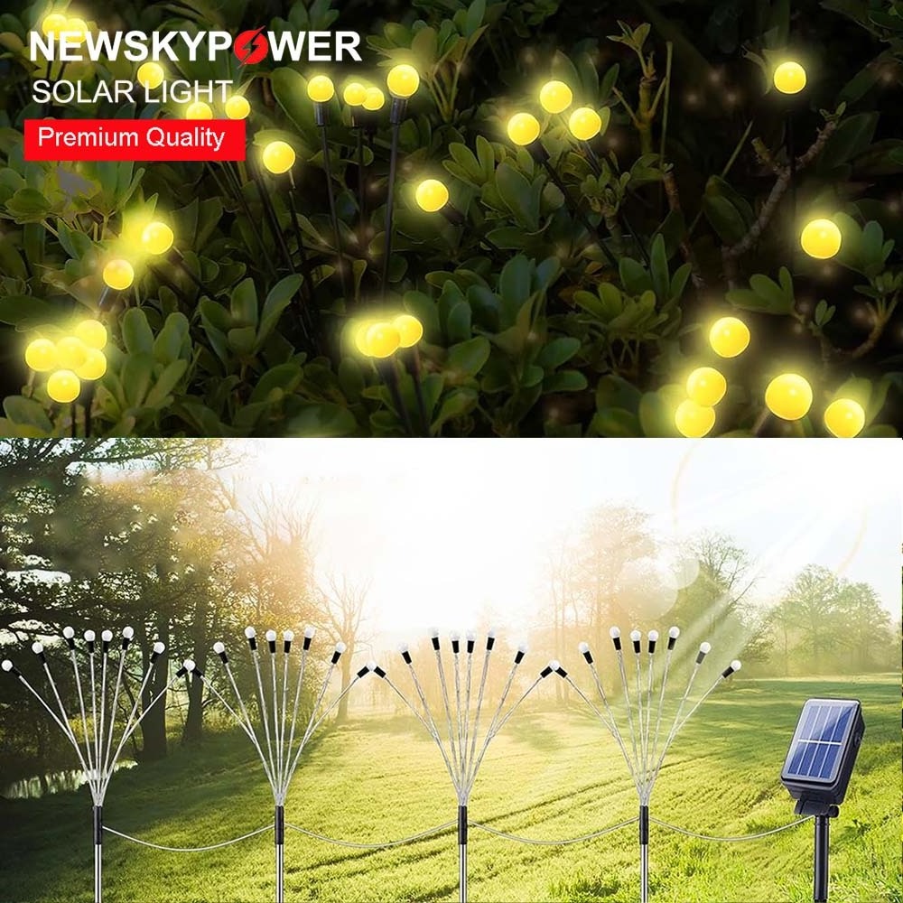 Hot Sale Light Powered Firefly Lamp Starburst Solar LED Garden Waterproof RGB Light Christmas Home Outdoor Park Decor