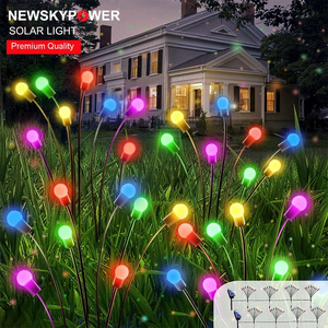 Hot Sale Light Powered Firefly Lamp Starburst Solar LED Garden Waterproof RGB Light Christmas Home Outdoor Park Decor