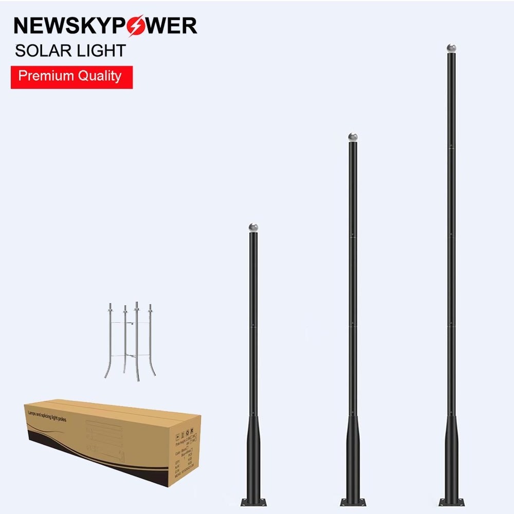 split detachable galvanized pipe sub-assembly Steel metal poles for outdoor led street garden park pathway home lights install