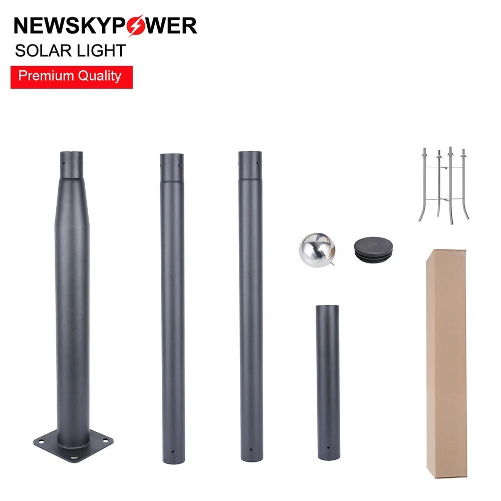 split detachable galvanized pipe sub-assembly Steel metal poles for outdoor led street garden park pathway home lights install