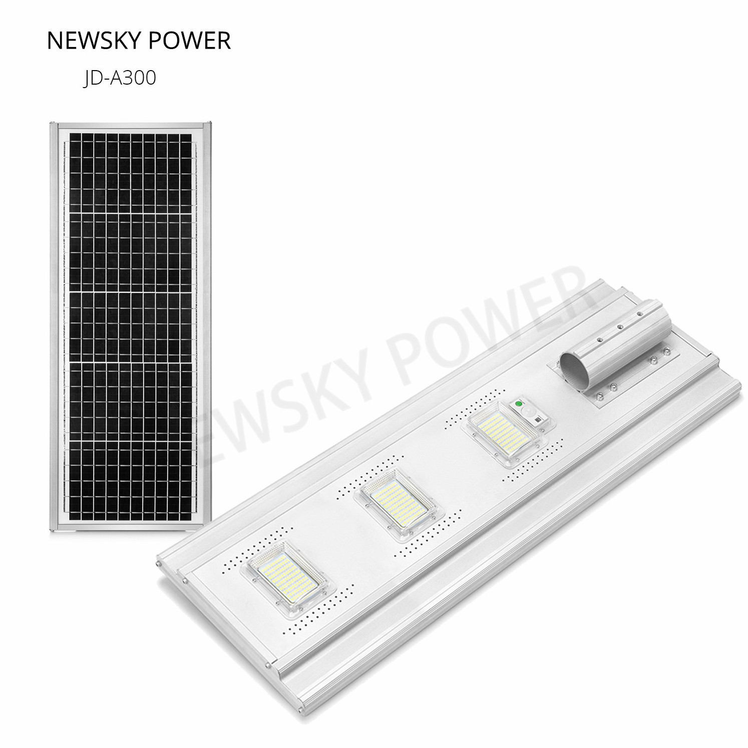 300W All In One Lithium Battery Motion Sensor Led IP65 Waterproof Solar Street Light