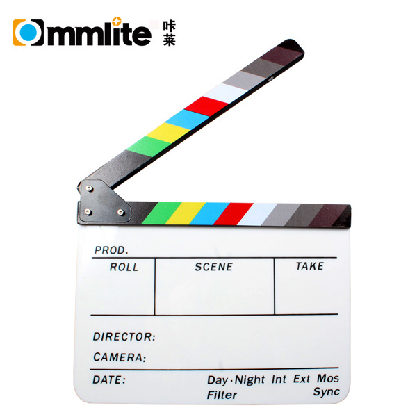 Acrylic Clapboard Clapperboard Dry Erase Director Film Movie Clapper Board Slate with Color Sticks