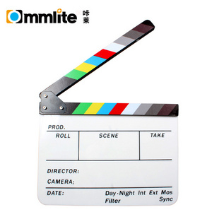 Acrylic Clapboard Clapperboard Dry Erase Director Film Movie Clapper Board Slate with Color Sticks