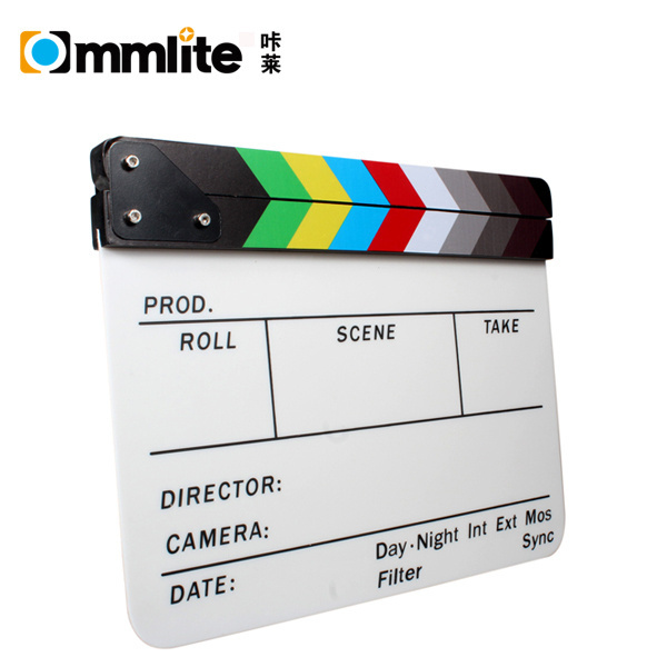 Acrylic Clapboard Clapperboard Dry Erase Director Film Movie Clapper Board Slate with Color Sticks