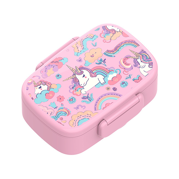 Microwave safe children plastic outdoor multi colour kids girls cute bento lunch box with lid