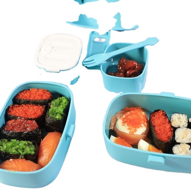 OEM/ODM 3 Layer 4 Compartment Square Adult Kids Bento Lunch Boxes Safe Storage 4 Compartment Stackable Containers Camping