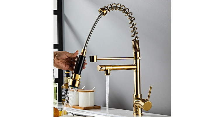 Kitchen Faucet pull down 360 Rotation kitchen water tap Single Handle sink mixer brass tap pull out kitchen faucet