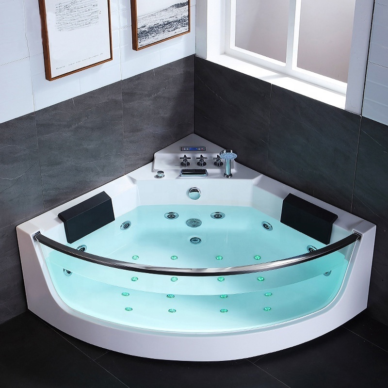 Best Selling Acrylic Freestanding Water LED light spa Massage Bathtub Whirlpool Bathtub