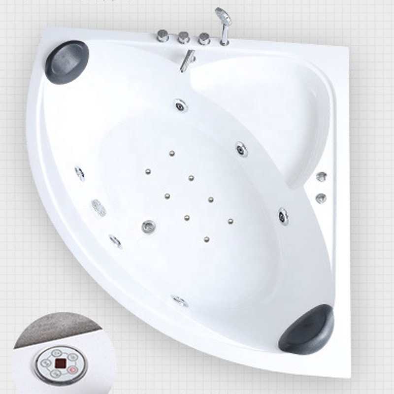 Corner couples whirlpools bathtub, bathroom air bubble jets acrylic bathtubs  heart round shape hydro massage hot tub