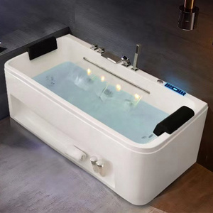 Led lighting whirlpool massage bathtub with four legs 2 person Japanese sex soaking jet Ofuro acrylic bath tubs for sale