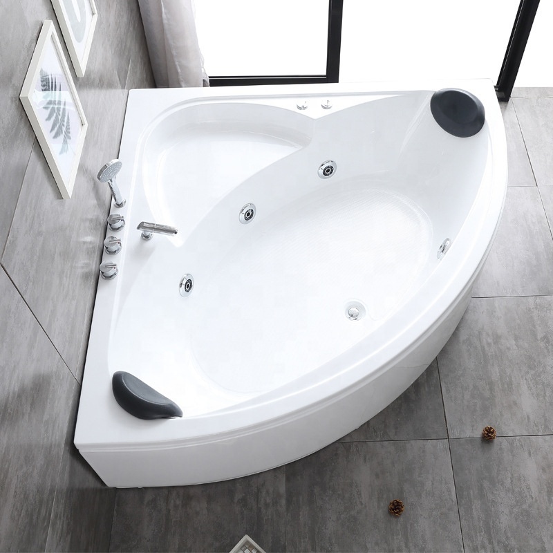 Corner couples whirlpools bathtub, bathroom air bubble jets acrylic bathtubs  heart round shape hydro massage hot tub