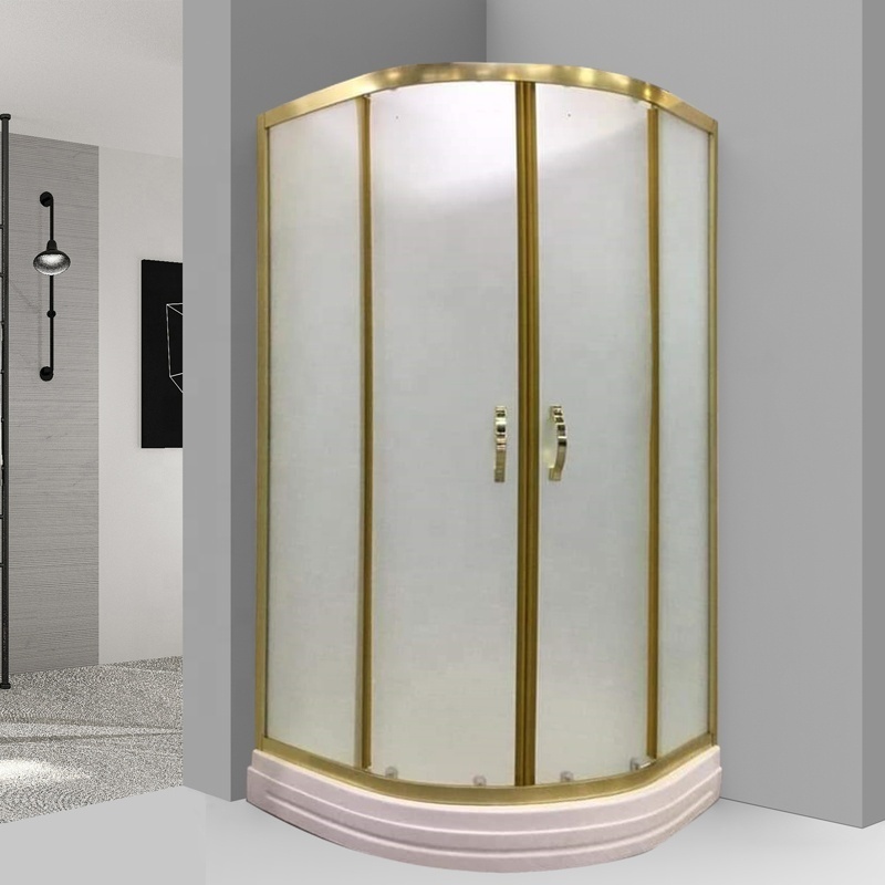 Mat glass black aluminum profile shower box frosted glass Shower Enclosure sliding Shower Doors