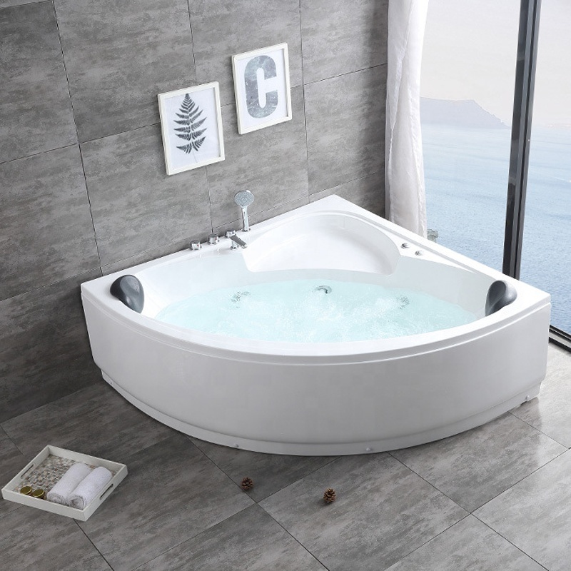 Corner couples whirlpools bathtub, bathroom air bubble jets acrylic bathtubs  heart round shape hydro massage hot tub