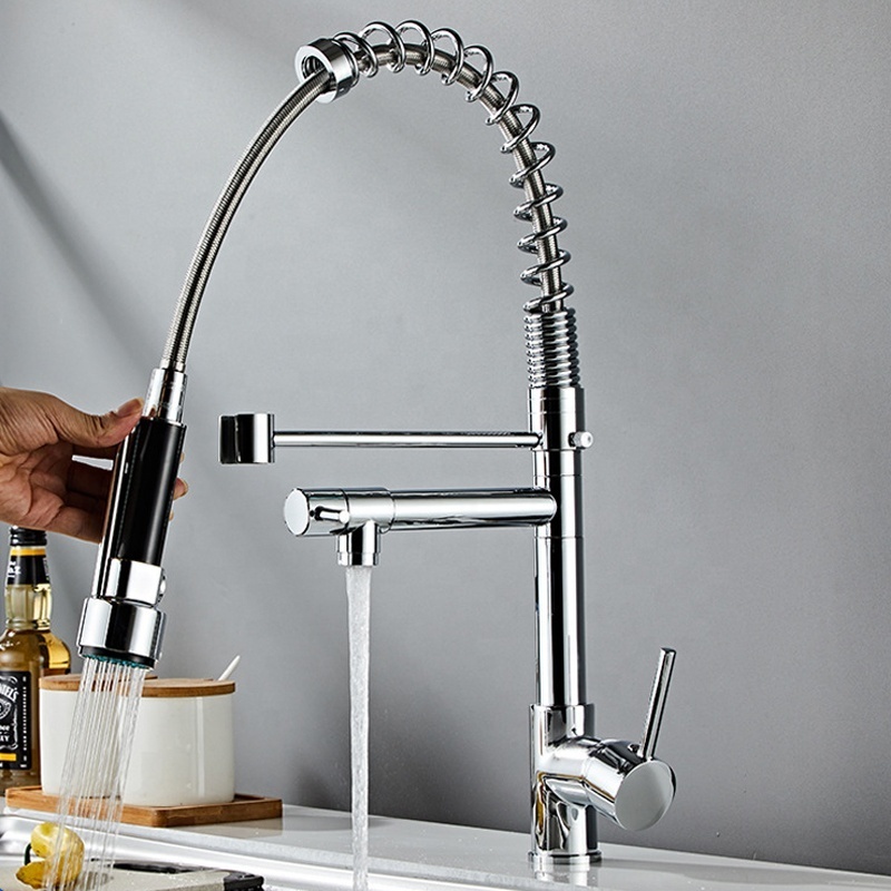 Kitchen Faucet pull down 360 Rotation kitchen water tap Single Handle sink mixer brass tap pull out kitchen faucet