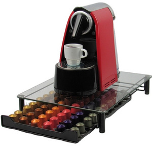 60pcs Tempered Glass Top Nespresso Coffee Capsule Drawer Coffee Pods Holder nespresso pod holder